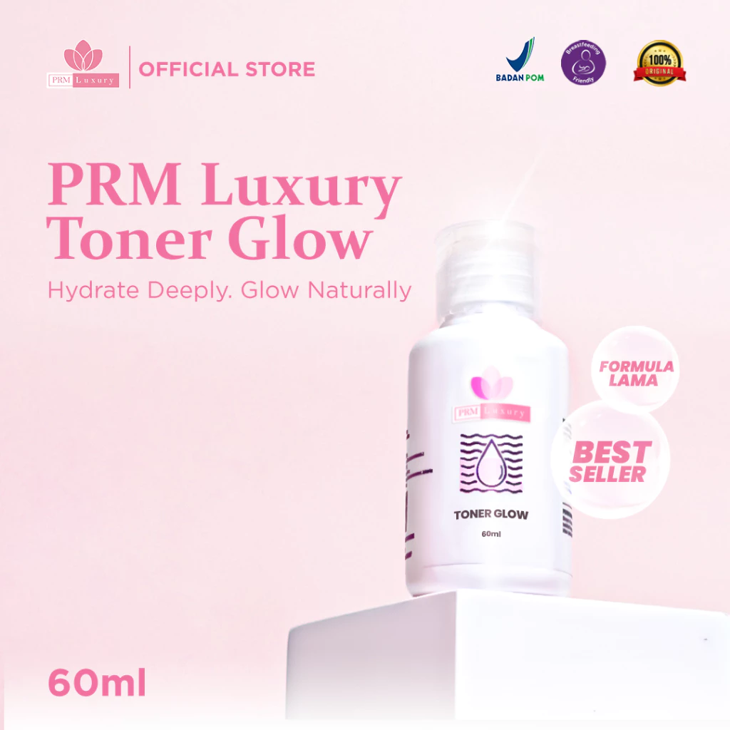 PRM LUXURY Toner Glow – Mencerahkan & Melembapkan – Atasi Kulit Kusam & bekas jerawat