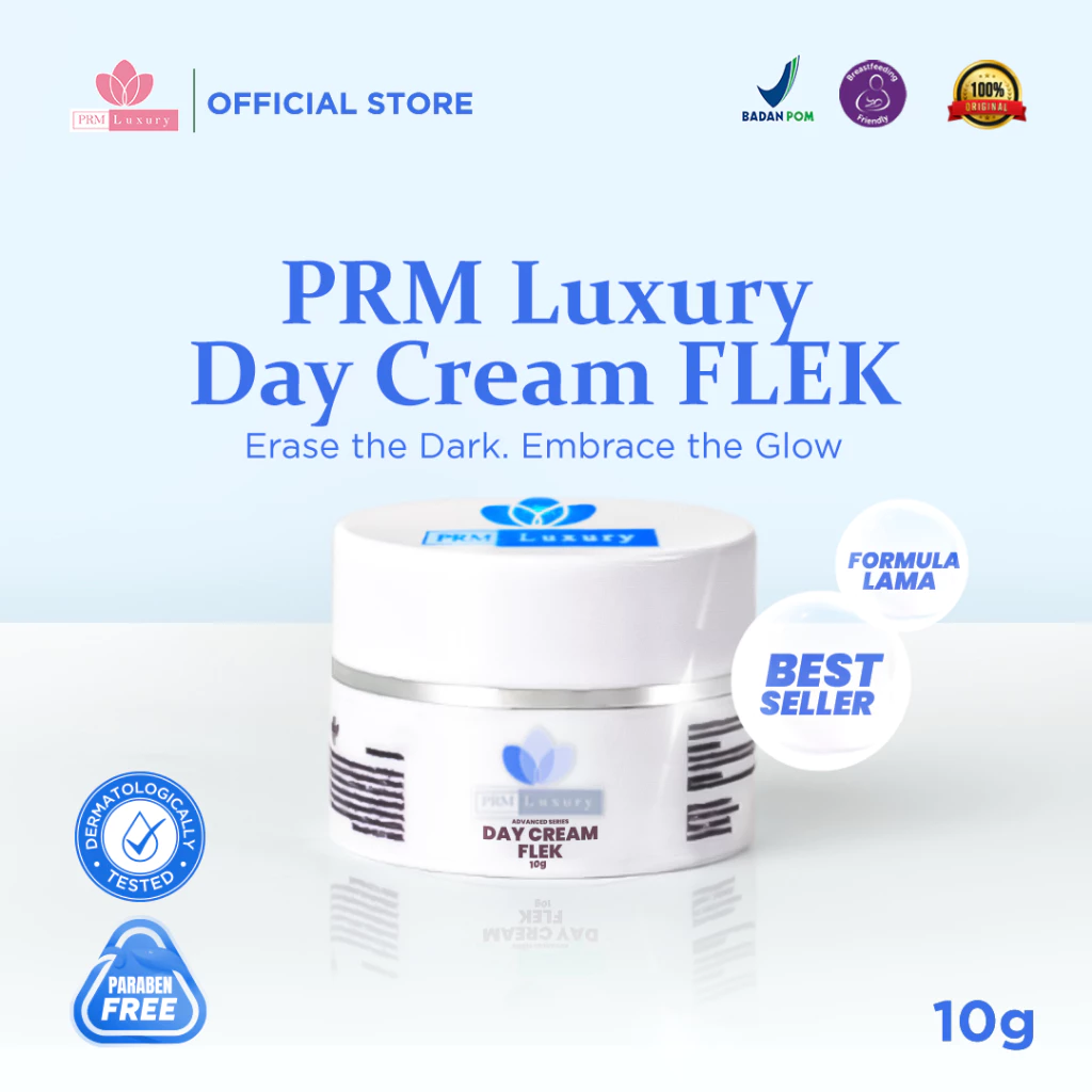 PRM LUXURY Day Cream Flek – Krim Siang untuk Flek & Warna Kulit Tidak Merata – Formula Lama Aman